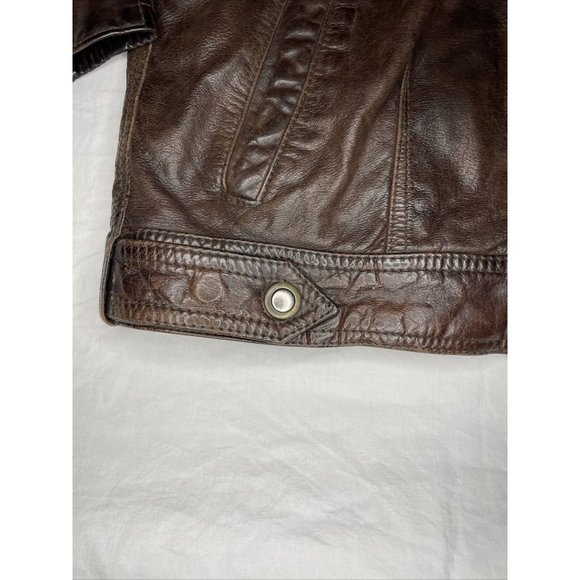 Vintage Cordova Brown Leather Motorcycle Bomber Jacket L - XL See Measurements - Picture 5 of 16